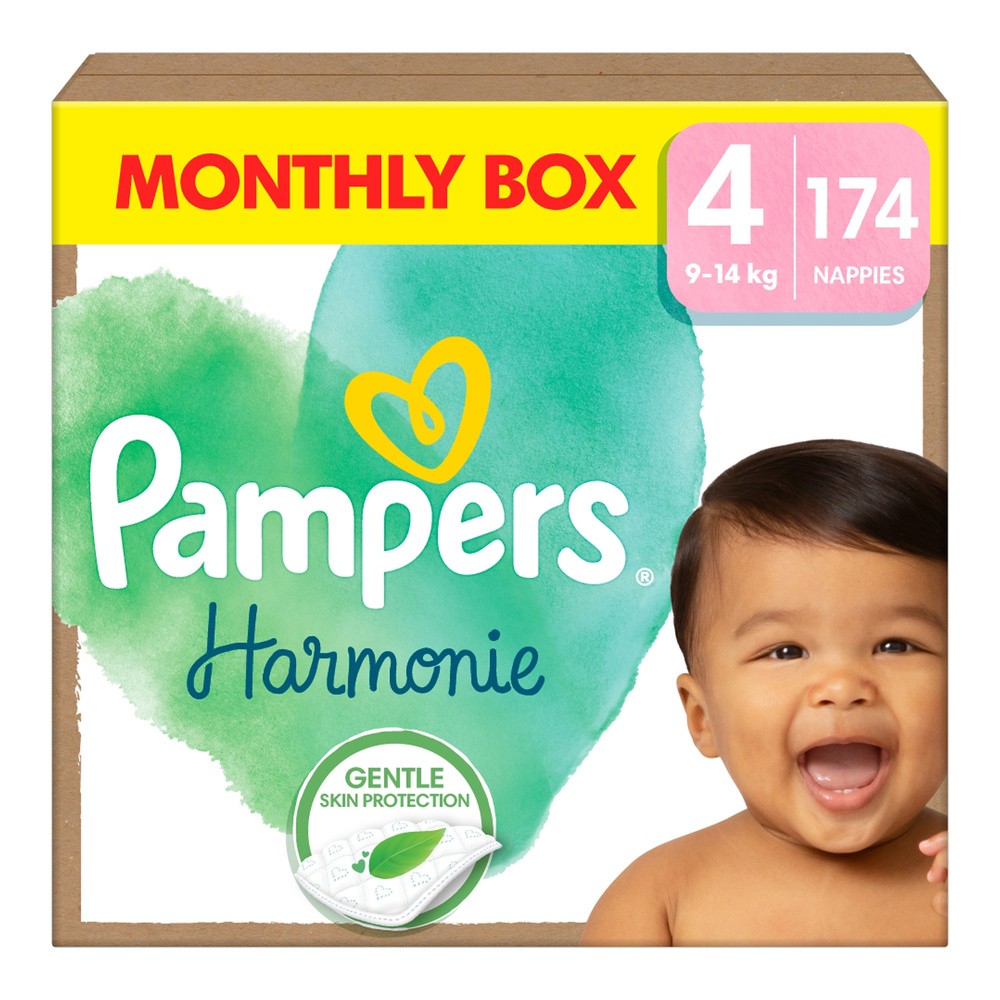 Pampers Harmonie Baby Pieluszki, rozmiar 4, 174 sztuk, 9kg-14kg