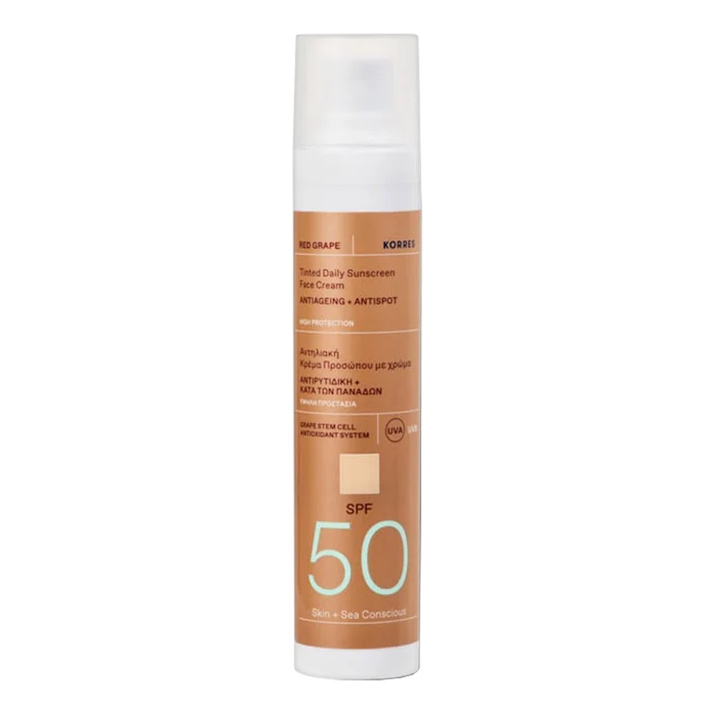 Korres Red Grape koloryzujący krem do twarzy SPF50
