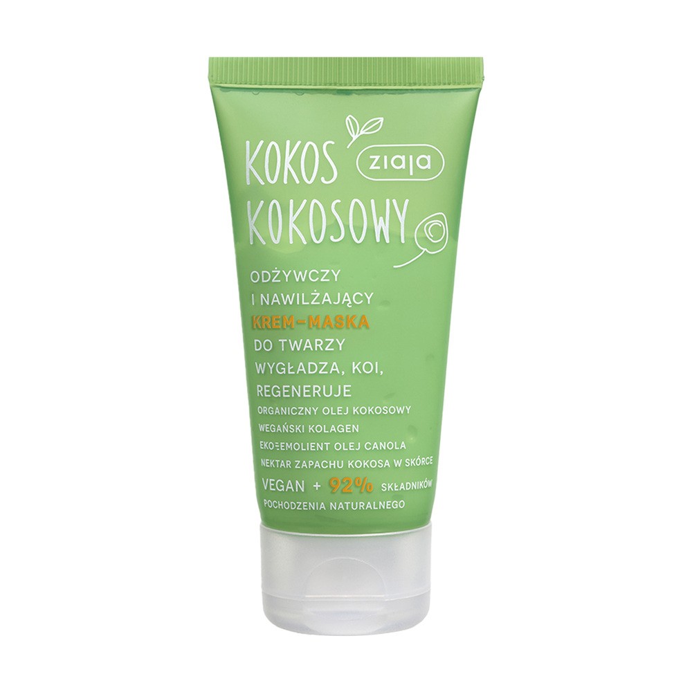 Ziaja, Odżywczy I Nawilżający Krem Maska Do Twarzy Kokos Pomarańcza, 50ml