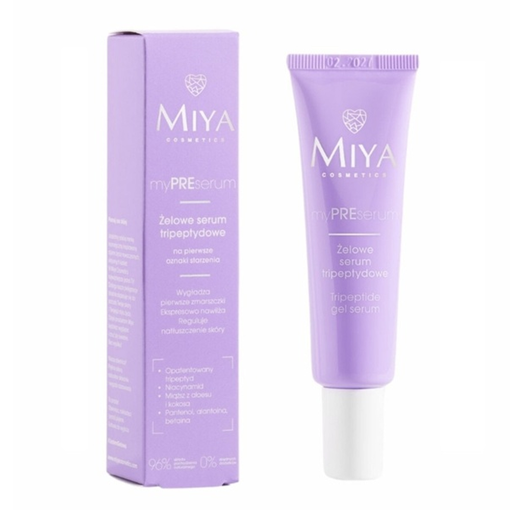 MIYA COSMETICS MYPRESERUM ŻELOWE SERUM TRIPEPTYDOWE DO TWARZY NA PIERWSZE OZNAKI STARZENIA 30ML