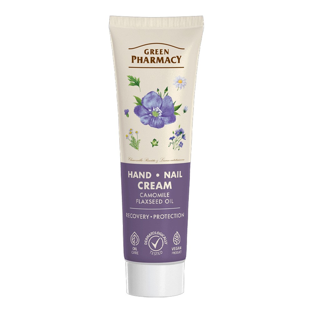 Green Pharmacy Krem do rąk, rumianek i olej lniany, 100 ml