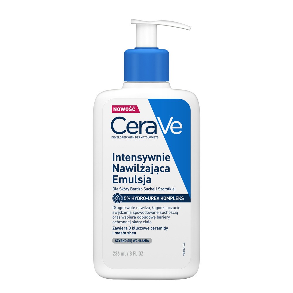 CeraVe Intensywnie nawilżająca emulsja do ciała dla skóry bardzo suchej i szorstkiej z 5% kompleksem Hydro-Urea