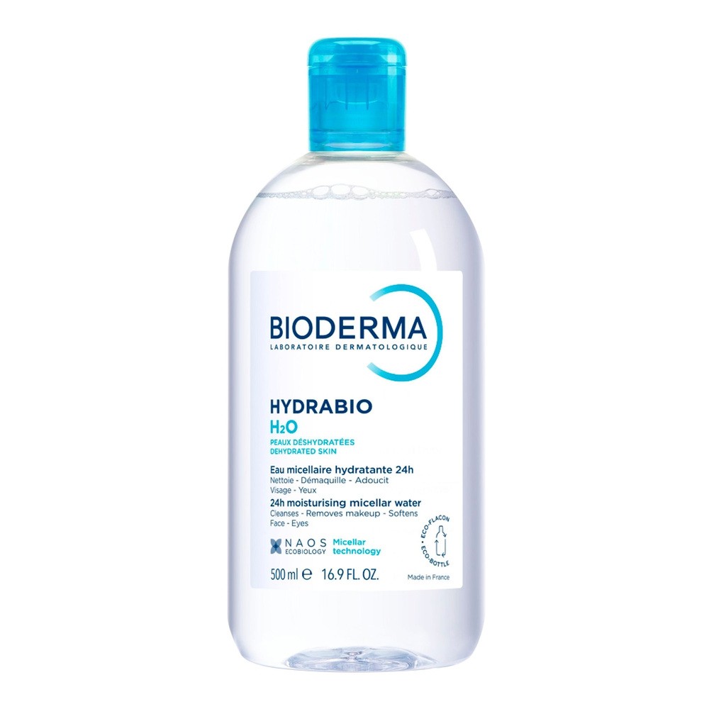 Bioderma Hydrabio H2O, nawilżający płyn micelarny do demakijażu, skóra odwodniona, 500 ml