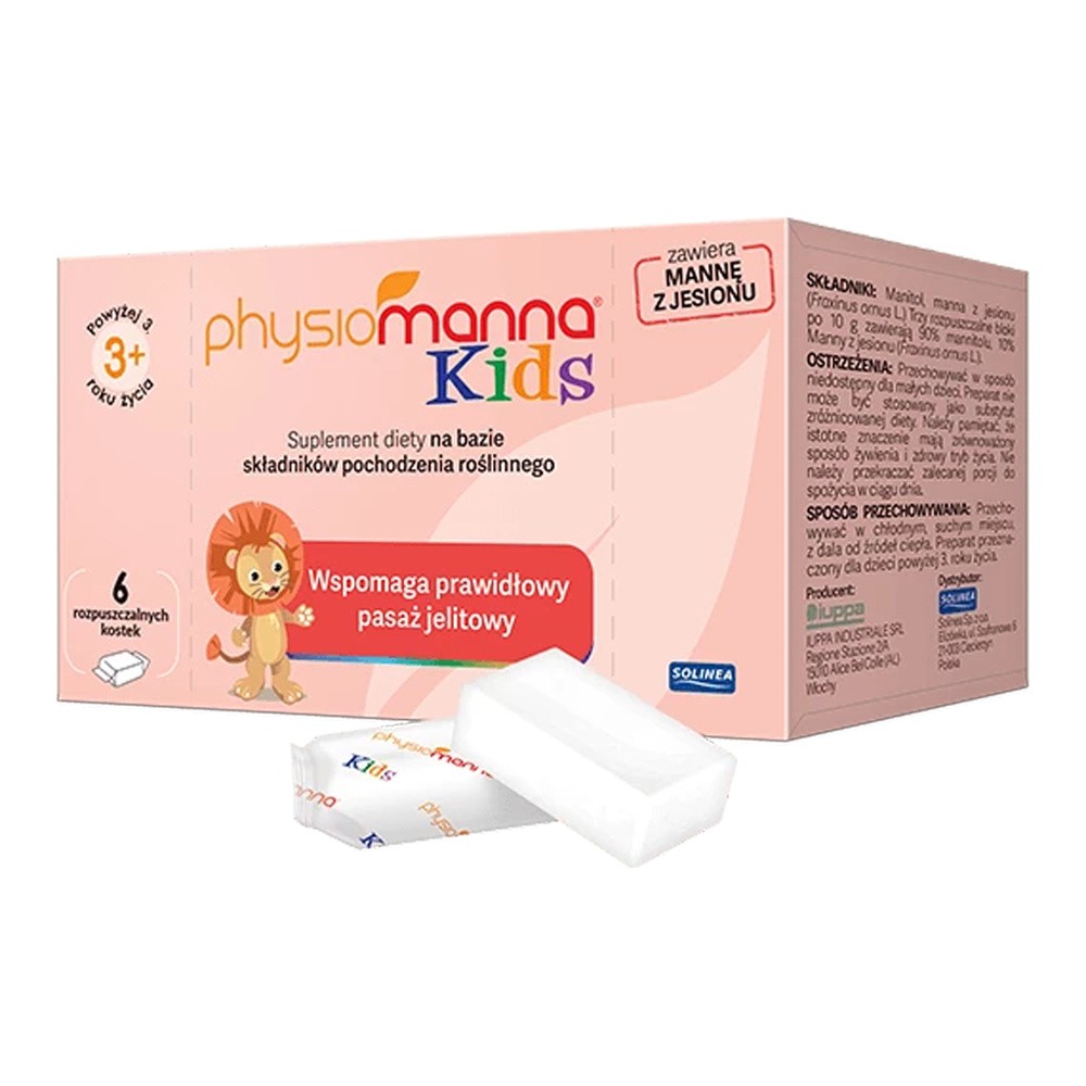 Physiomanna Kids, kostka, 6 x 10 g
