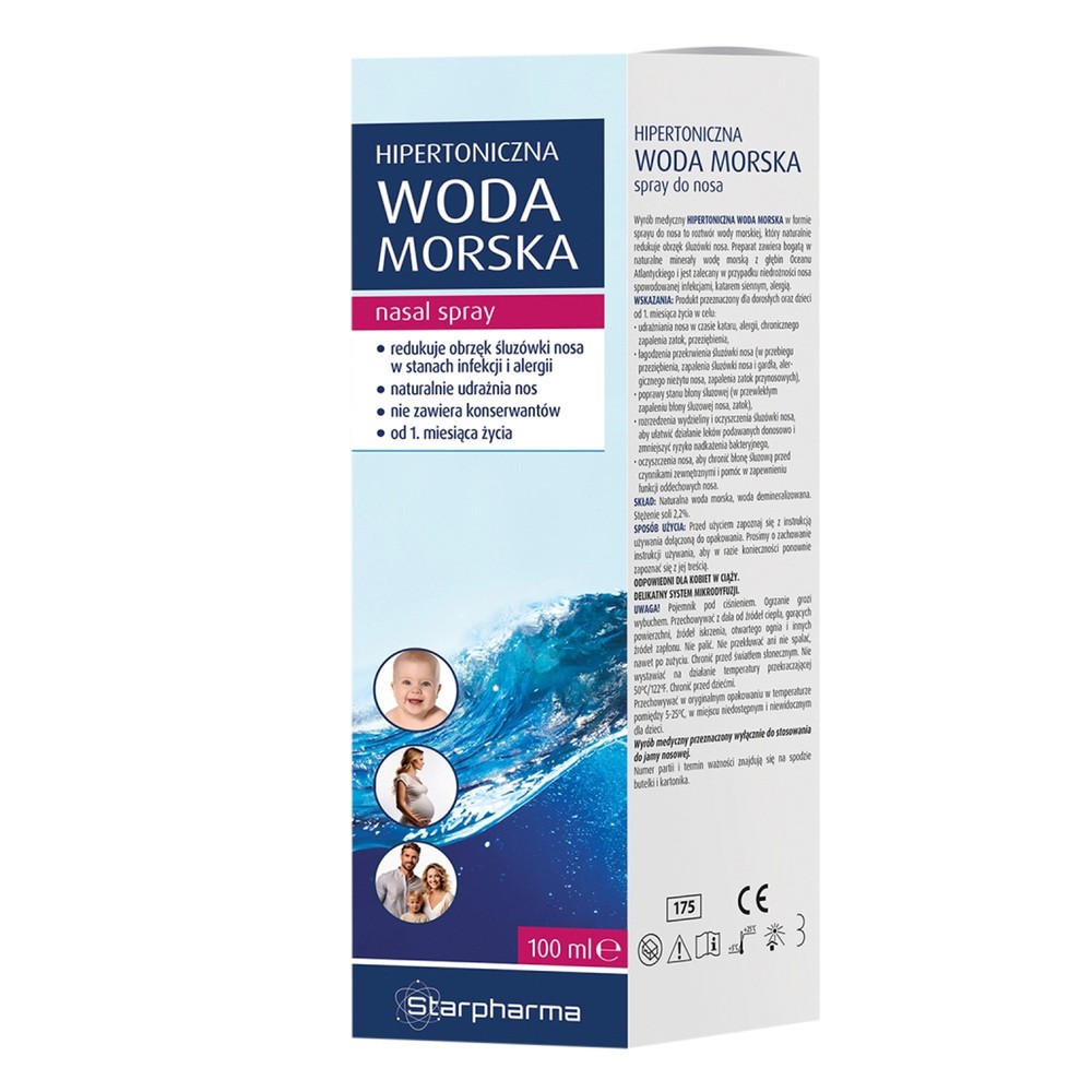 Hipertoniczna woda morska Spray do nosa, 100 ml