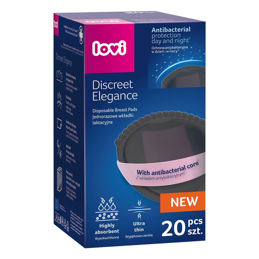 Lovi Wkładki laktacyjne Discreet Elegance 20 szt czarne) 12h 19/611