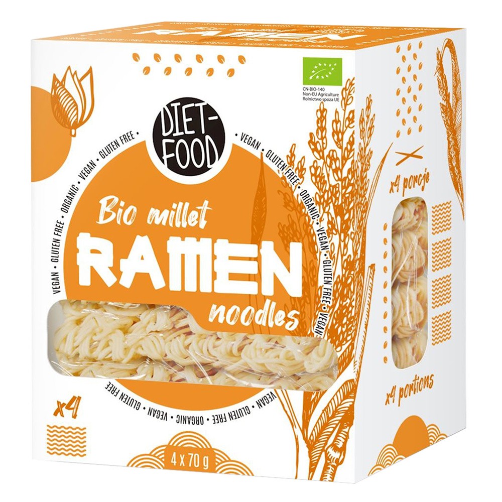 Diet-Food 4 x BIO Organic Fettuccine - makaron roślinny z rośliny Konnyak (4 x 200gr netto) shirataki