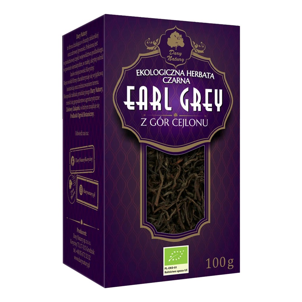 Herbata czarna Earl Grey cejlońska liściasta BIO 100 g - Dary Natury