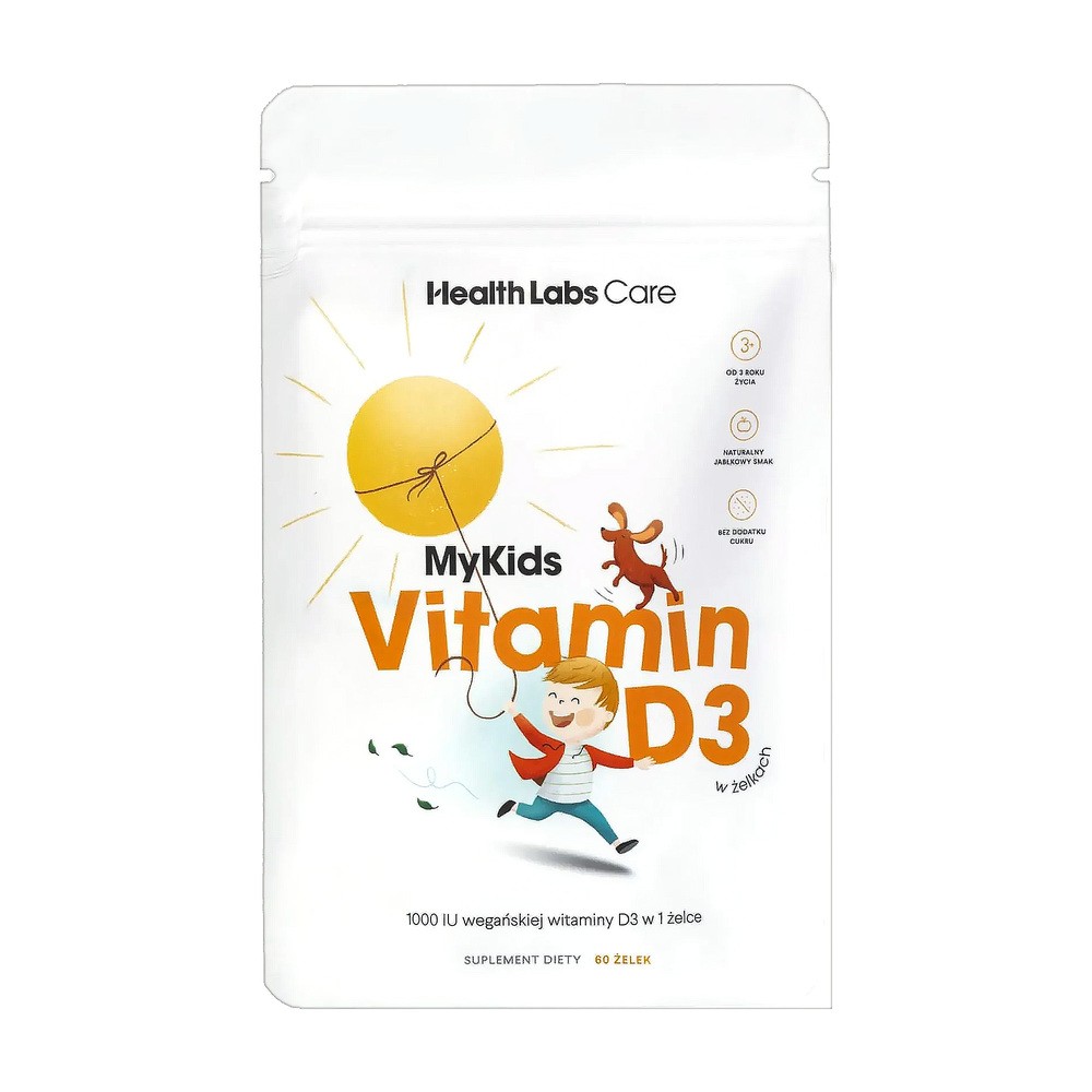 HealthLabs, MyKids Vitamin D3, Wegańska witamina D w żelkach dla dzieci, Suplement diety, 60 żelek