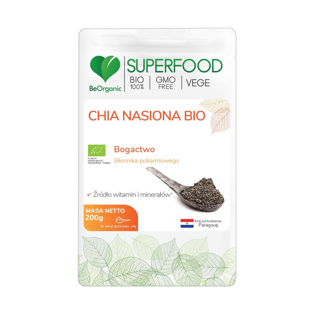 Beorganic Chia Nasiona Bio SuperFood Nasiona 200 g BeOrganic brg-023