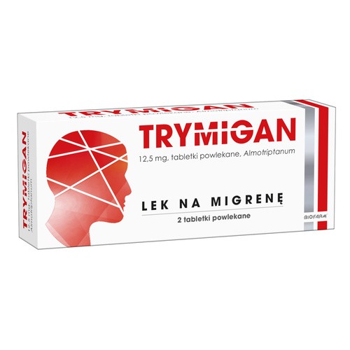 Trymigan Lek na migrenę,12,5 mg, 2 tabletki