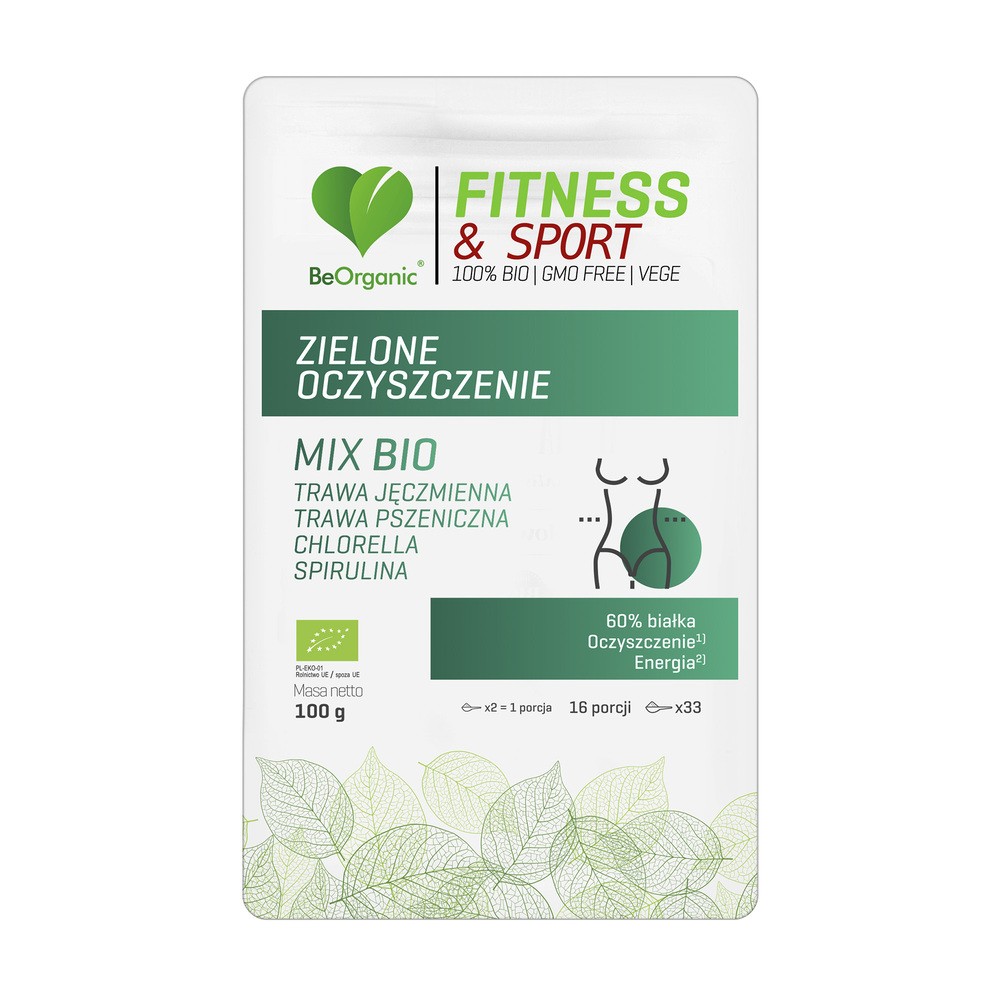 Bio Tech BE ORGANIC (suplementy diety) MIESZANKA ZIELONE OCZYSZCZENIE W PROSZKU 100 g - BE ORGANIC (FITNESS & SPORT)