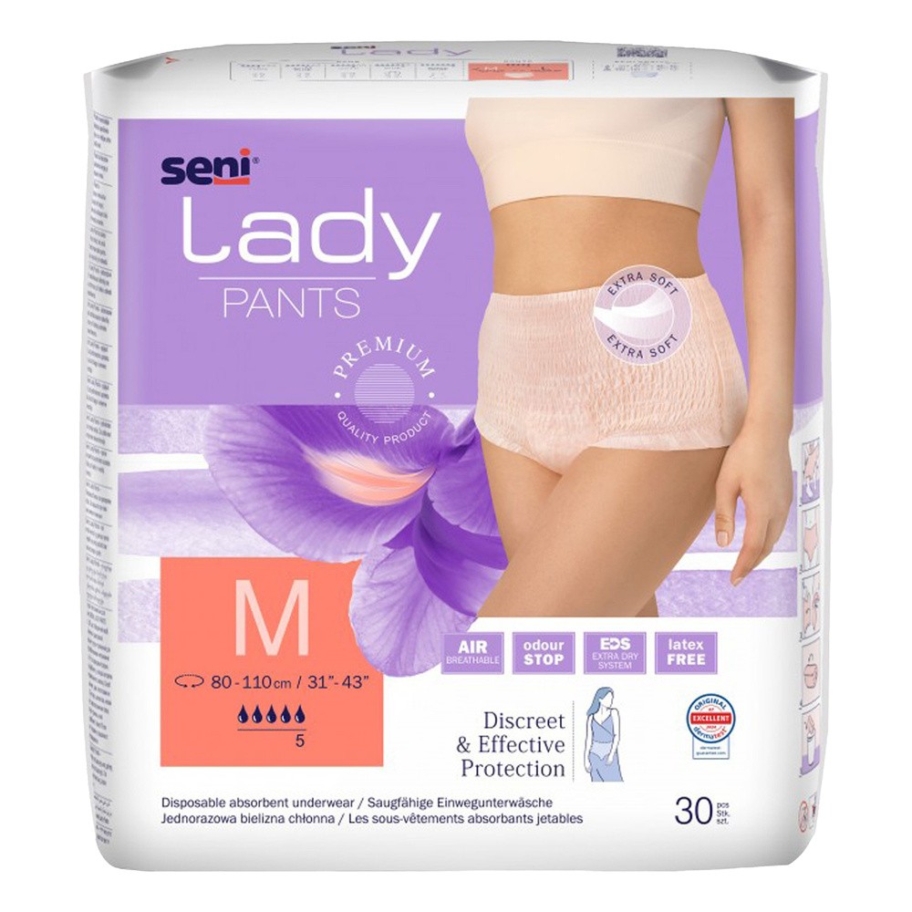 Seni Lady Pants, majtki chłonne dla kobiet, Medium, 80-110 cm, 30 sztuk