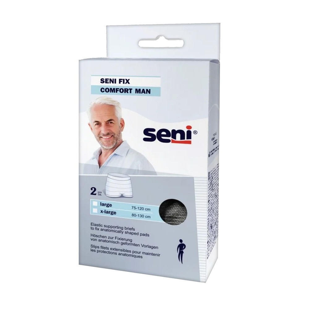 SENI Fix Comfort Man Elastyczne majtki mocujące dla mężczyzn L czarne, 2szt.
