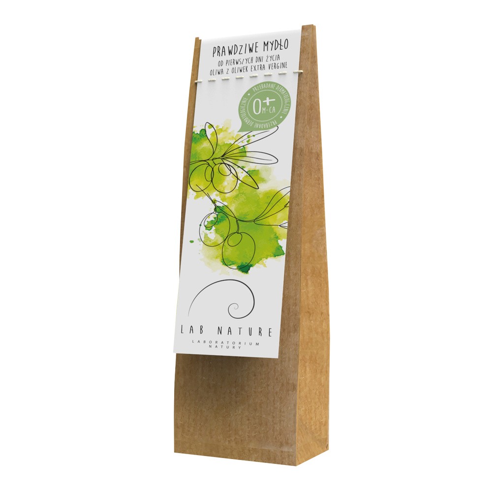 Lab Nature, Prawdziwe Mydło od pierwszych dni życia oliwa z oliwek, 120g
