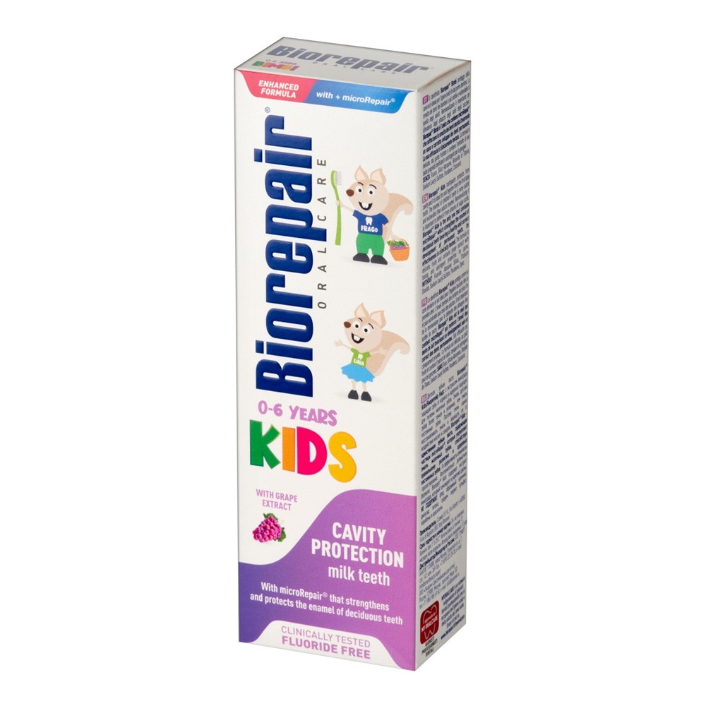 Biorepair BIOREPAIR Kids Winogrono wzmacniająca pasta dla dzieci 0-6 lat bez fluoru 50 ml