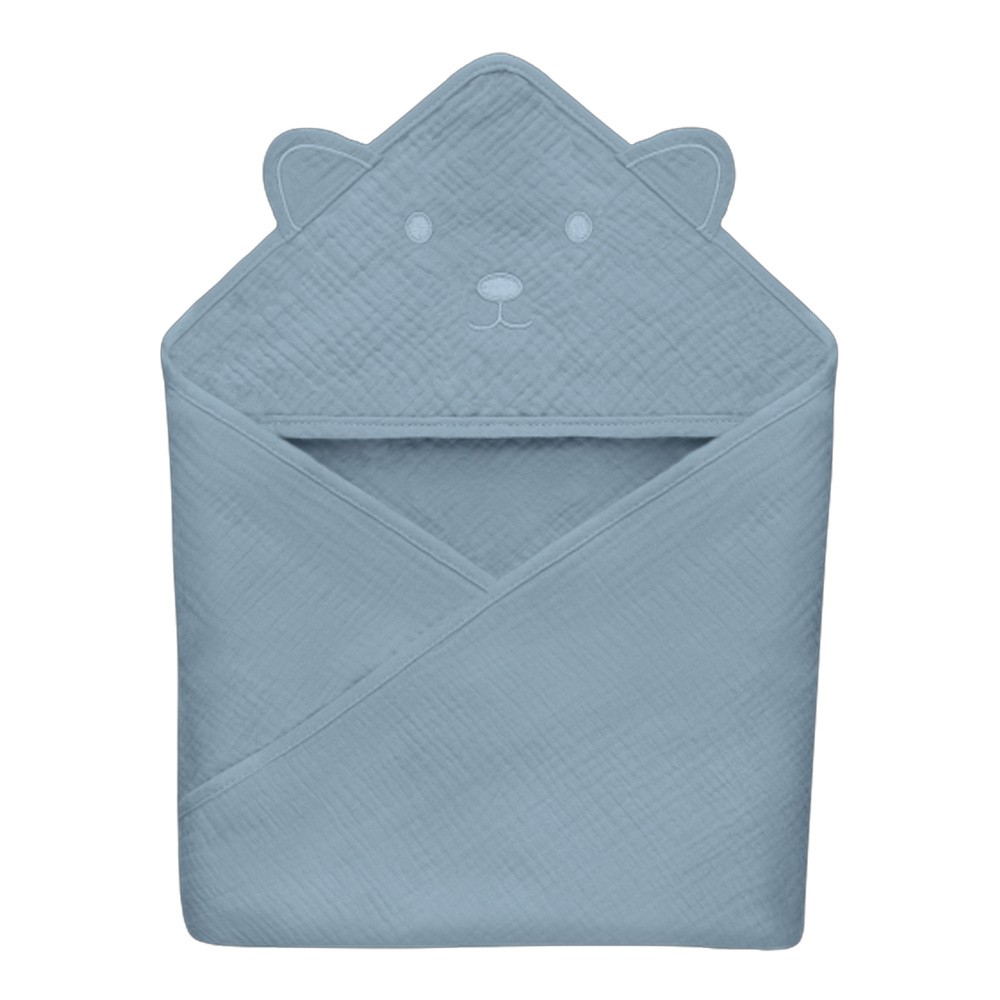 Lionelo Ręcznik Z Kapturkiem Muslinowy Hooded Towel Grey Sky