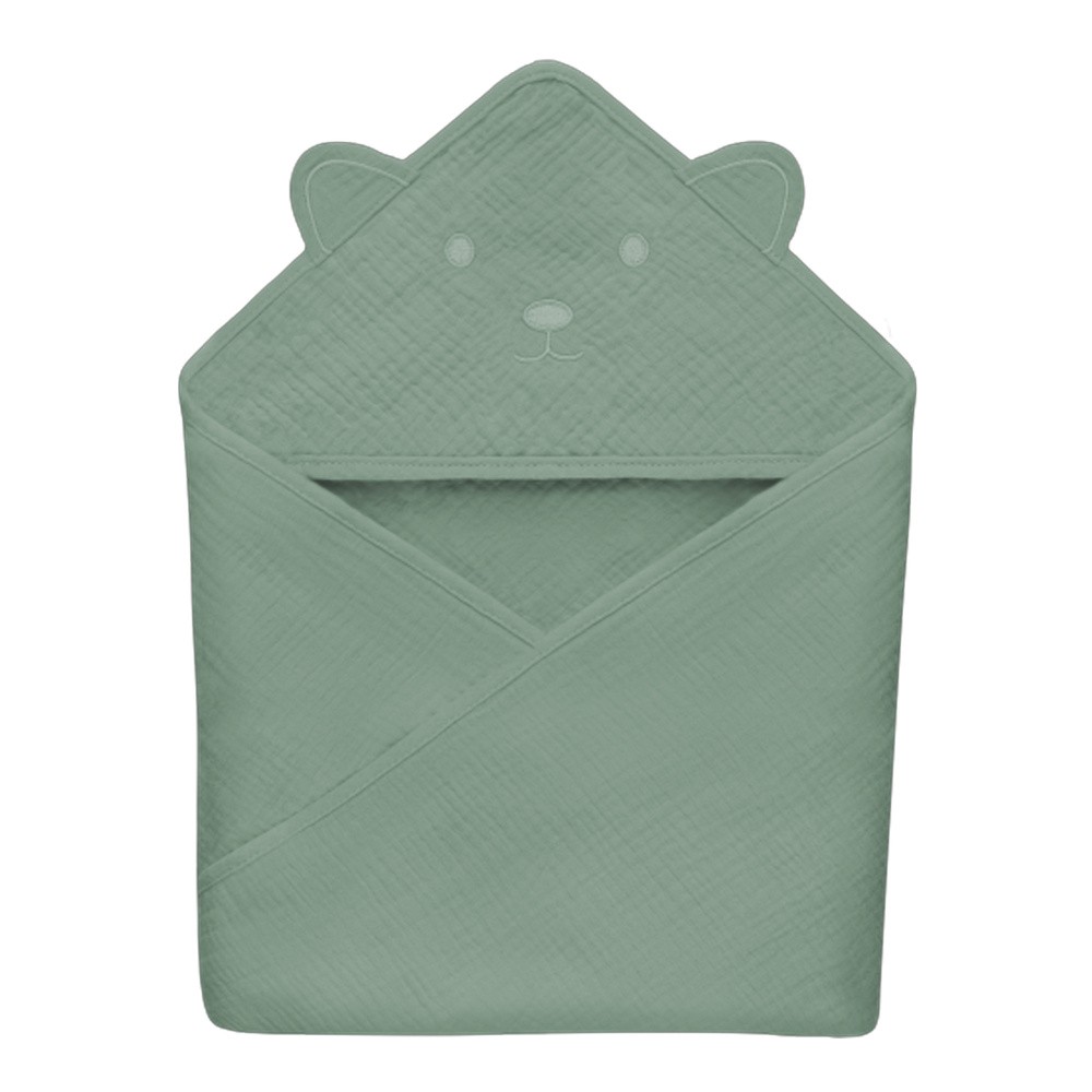 Lionelo Ręcznik Z Kapturkiem Muslinowy Hooded Towel Green Forest