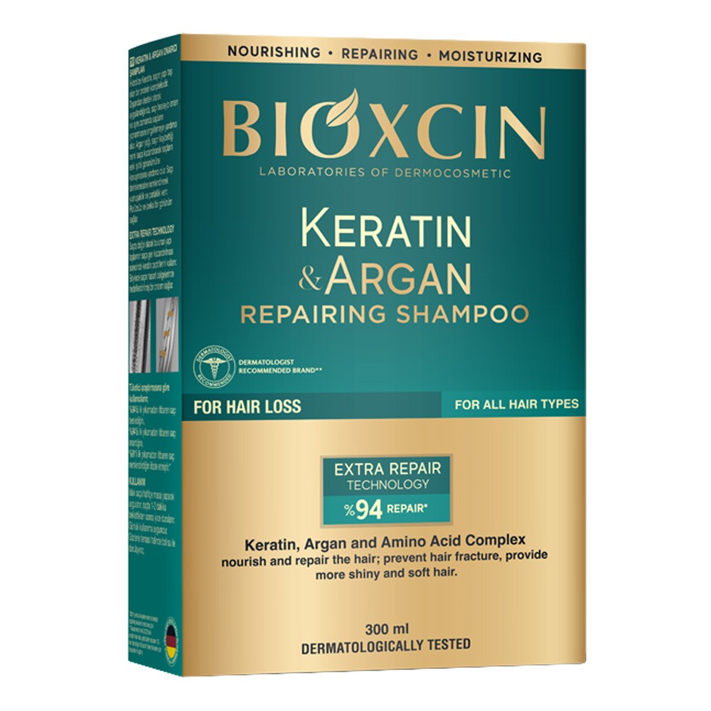 Bioxcin Keratin&Argan Szampon regenerująco - nawilżający 300 ml