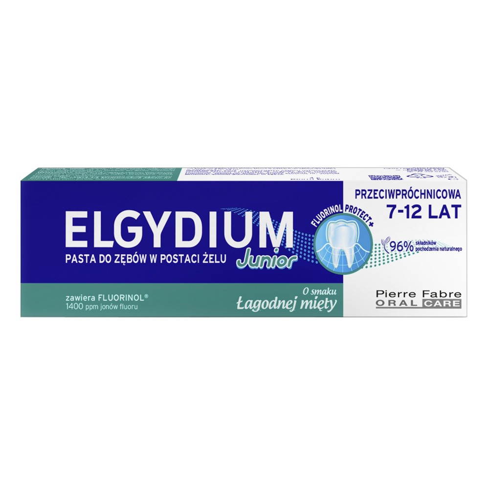 Elgydium Junior Łagodna Mięta, pasta do zębów dla dzieci 7-12 lat, 50 ml