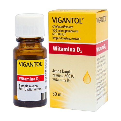 Vigantol krople 500 µg (20 000 IU), 30 ml