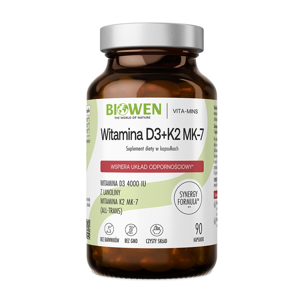 Biowen Witaminy D3 + K2MK7, 90 kapsułek