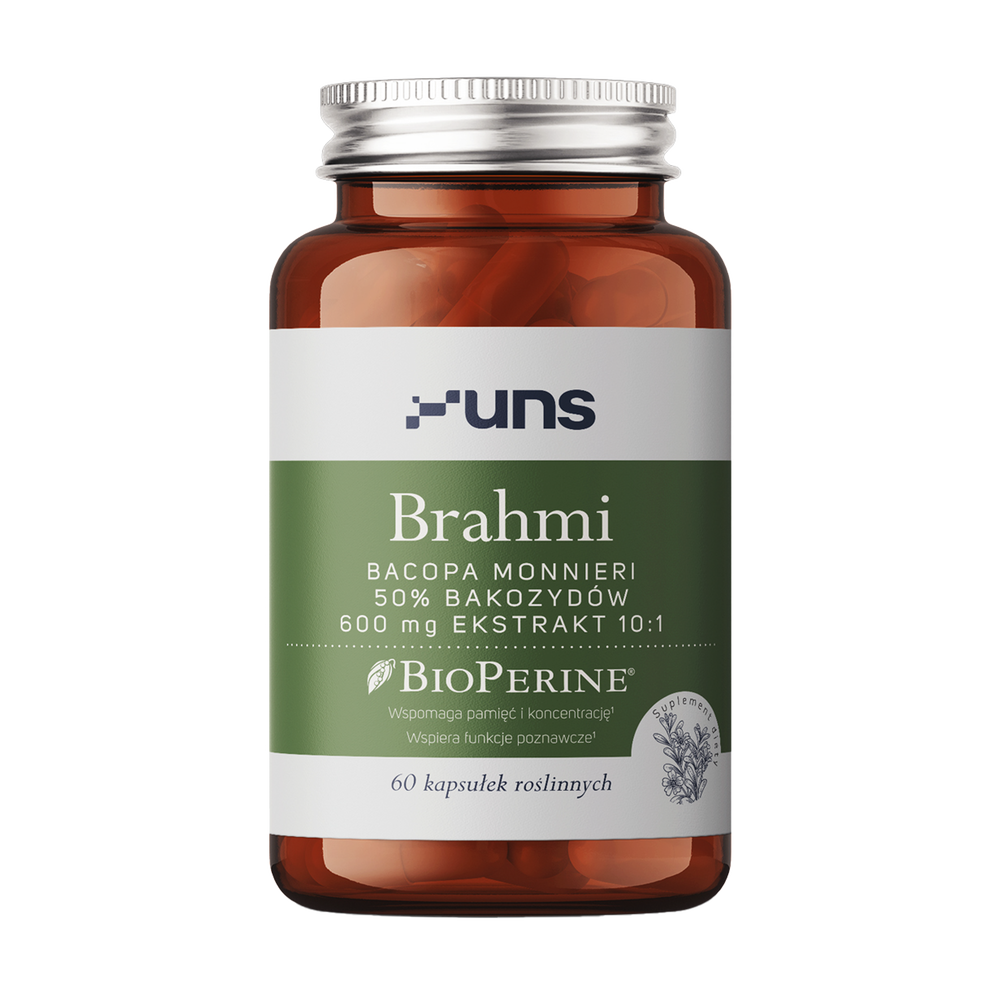 UNS Brahmi Bacopa Monnieri 50% Bakozydów Ekstrakt 10:1 60vegcaps