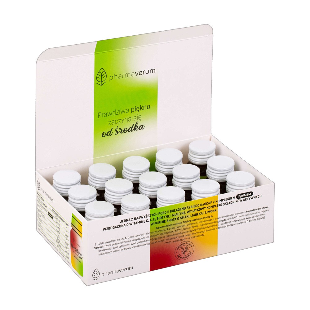 Beautyllagen Shot, smak jabłko i limonka, 30 ml x 15 sztuk
