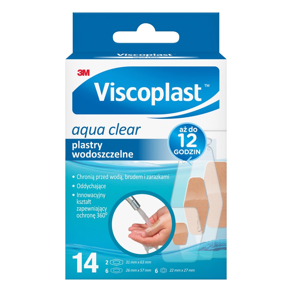 Viscoplast Aqua Clear, plastry wodoszczelne, 14 sztuk