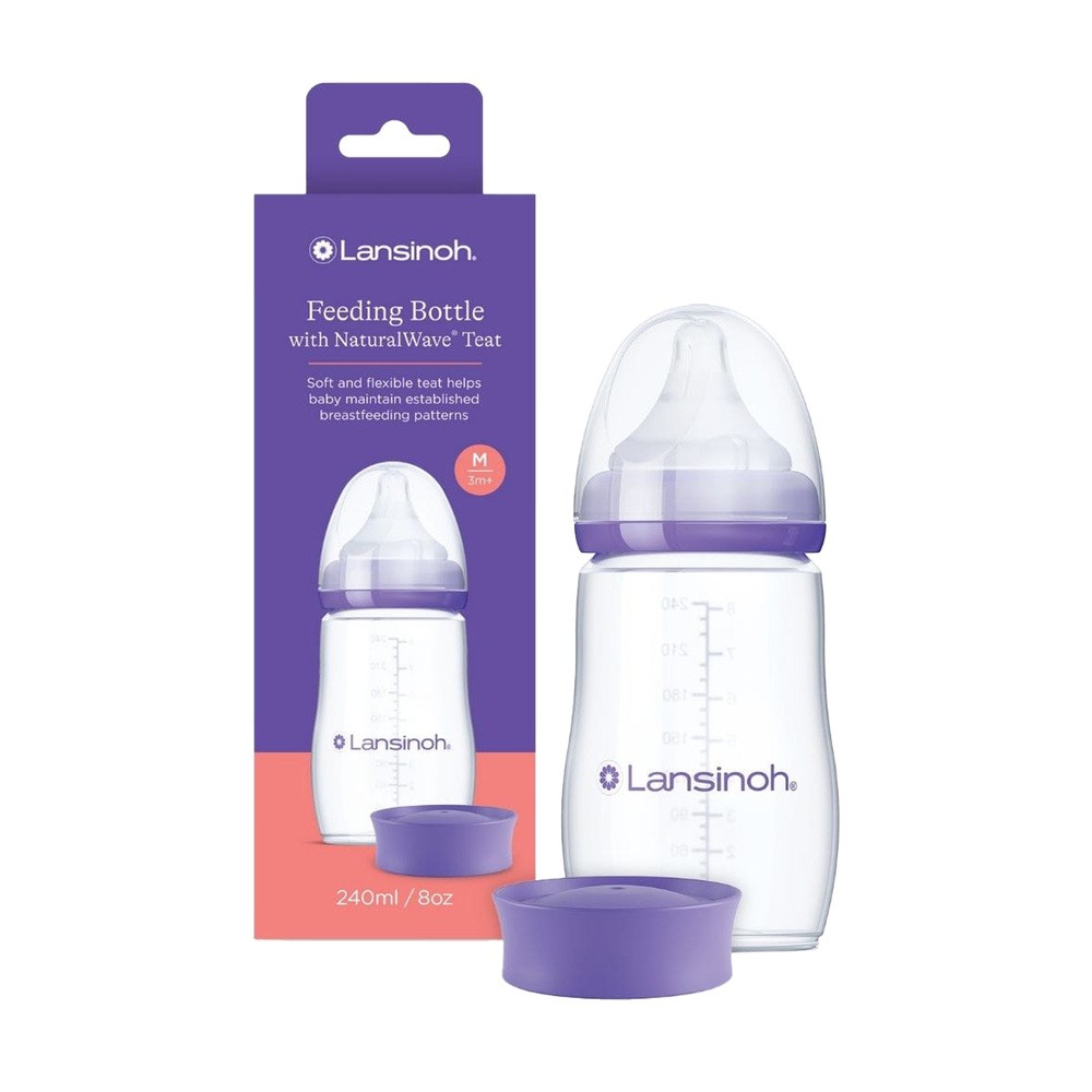 Lansinoh, Butelka plastikowa ze smoczkiem, 240 ml
