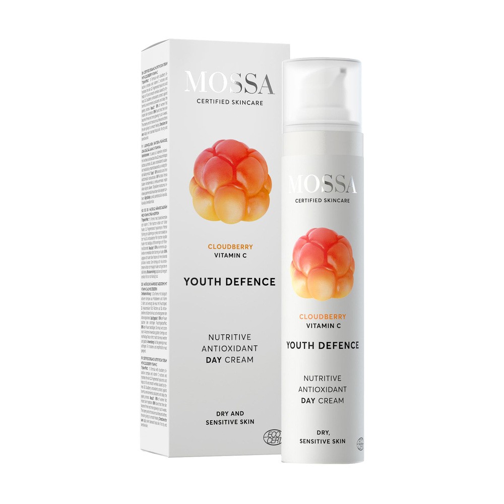 MOSSA Youth Defence Odżywczy krem antyoksydacyjny na dzień z maliną moroszką i witaminą C 50ml