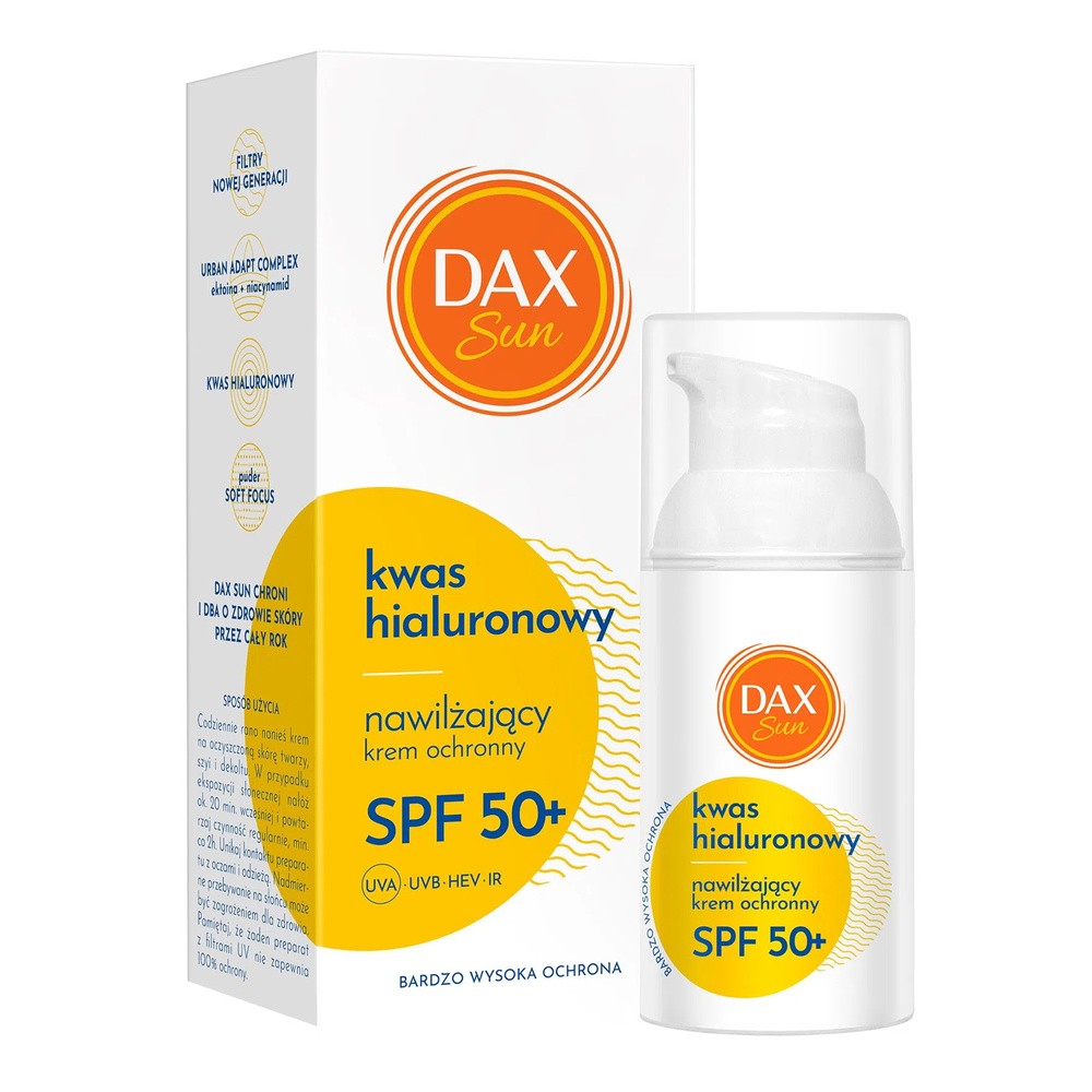 DAX Sun Nawilżający krem ochronny z kwasem hialuronowym SPF 50+ 30 ml