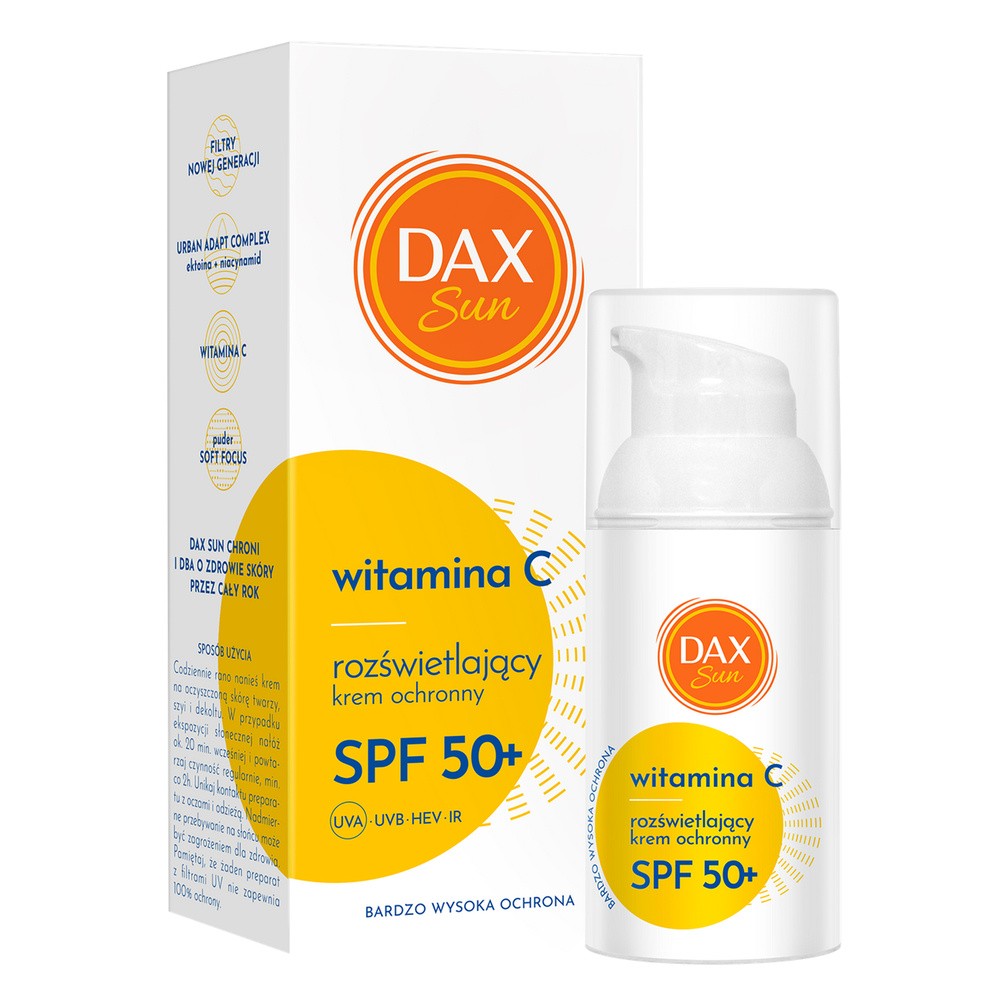 DAX Sun Rozświetlający krem ochronny z witamina C SPF 50+ 30 ml