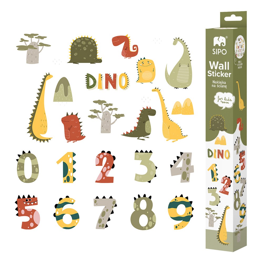 Naklejki Na Ścianę Do Pokoju Dziecięcego Cyfry Dino