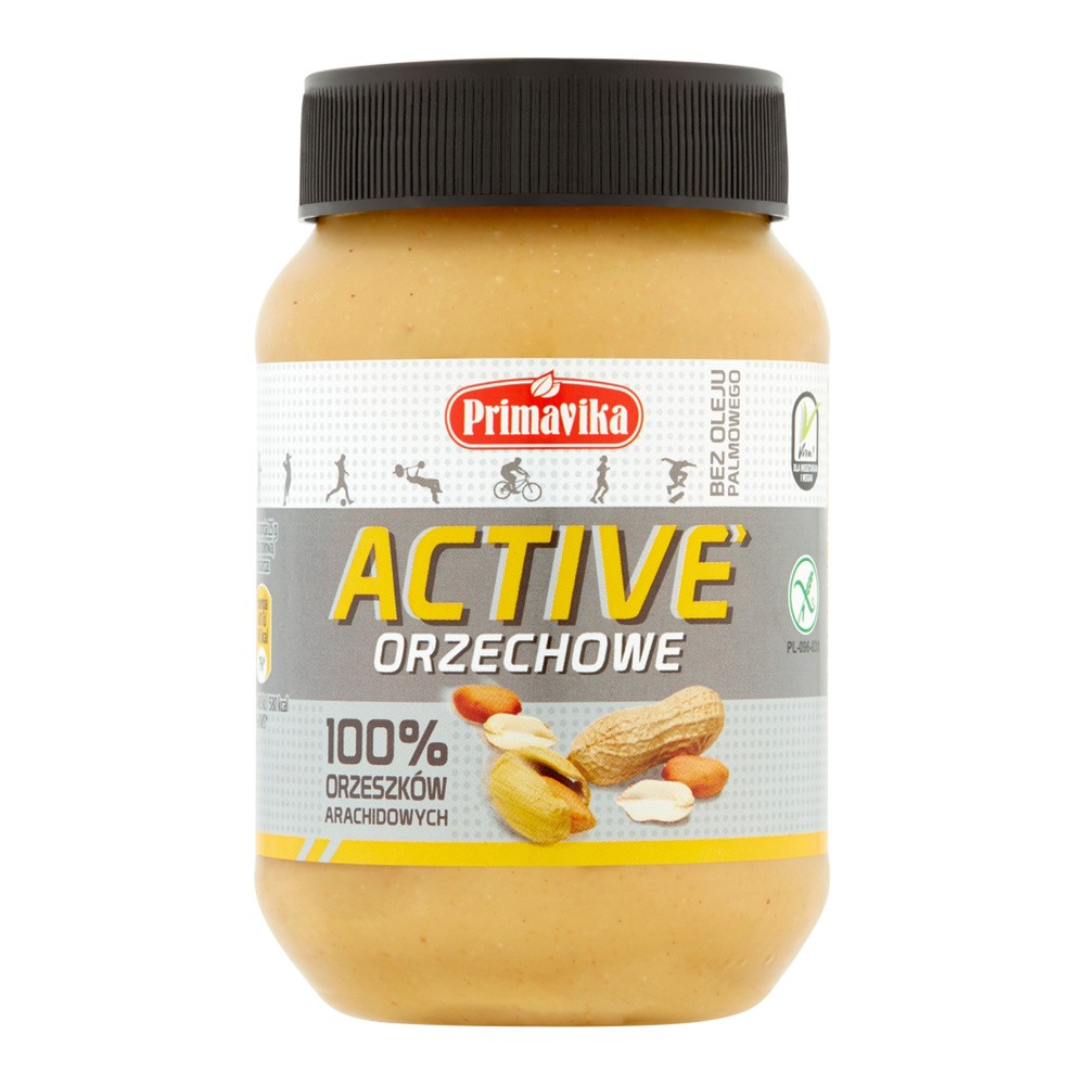 PRIMAVIKA Masło Orzechowe - Active 100% Arachidowe - 470G