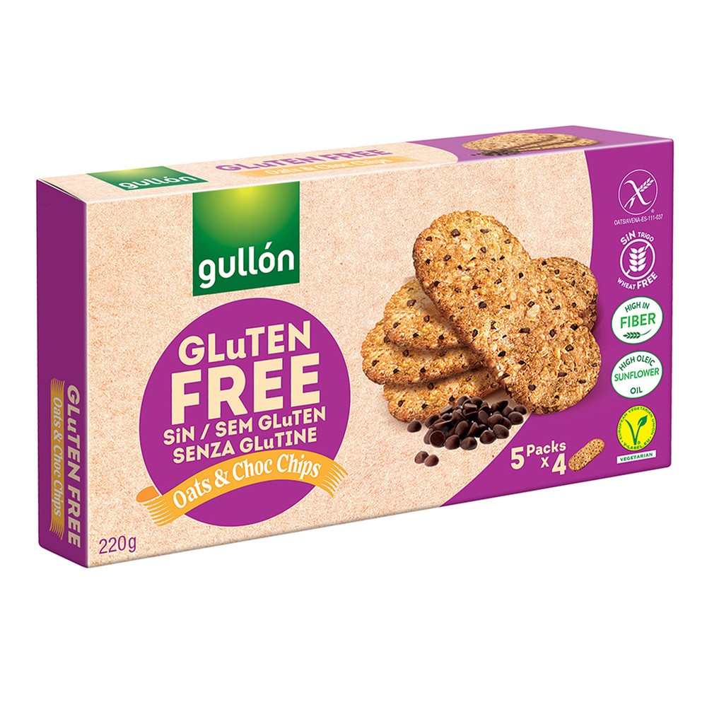 .Gullon Bezglutenowe Ciasteczka Owsiane z Czekoladą 220g