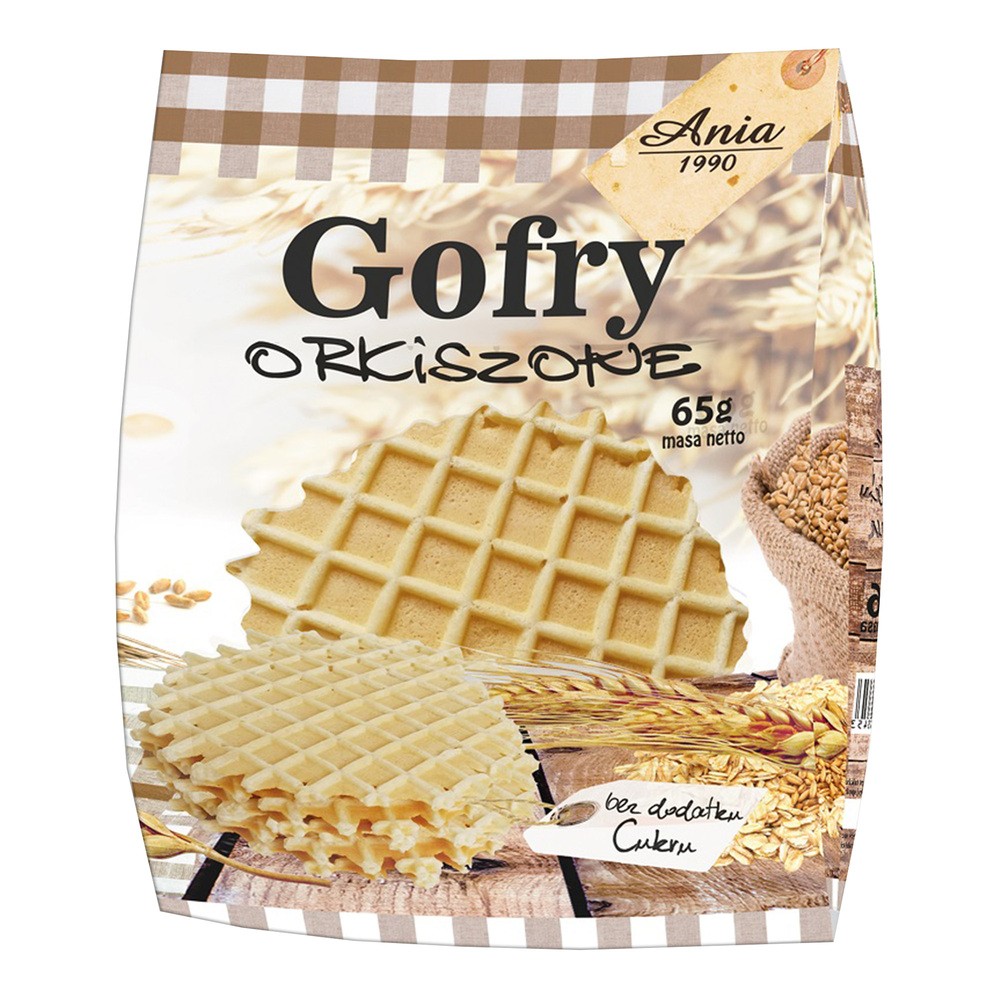 ANIA Gofry orkiszowe bez cukru 65g