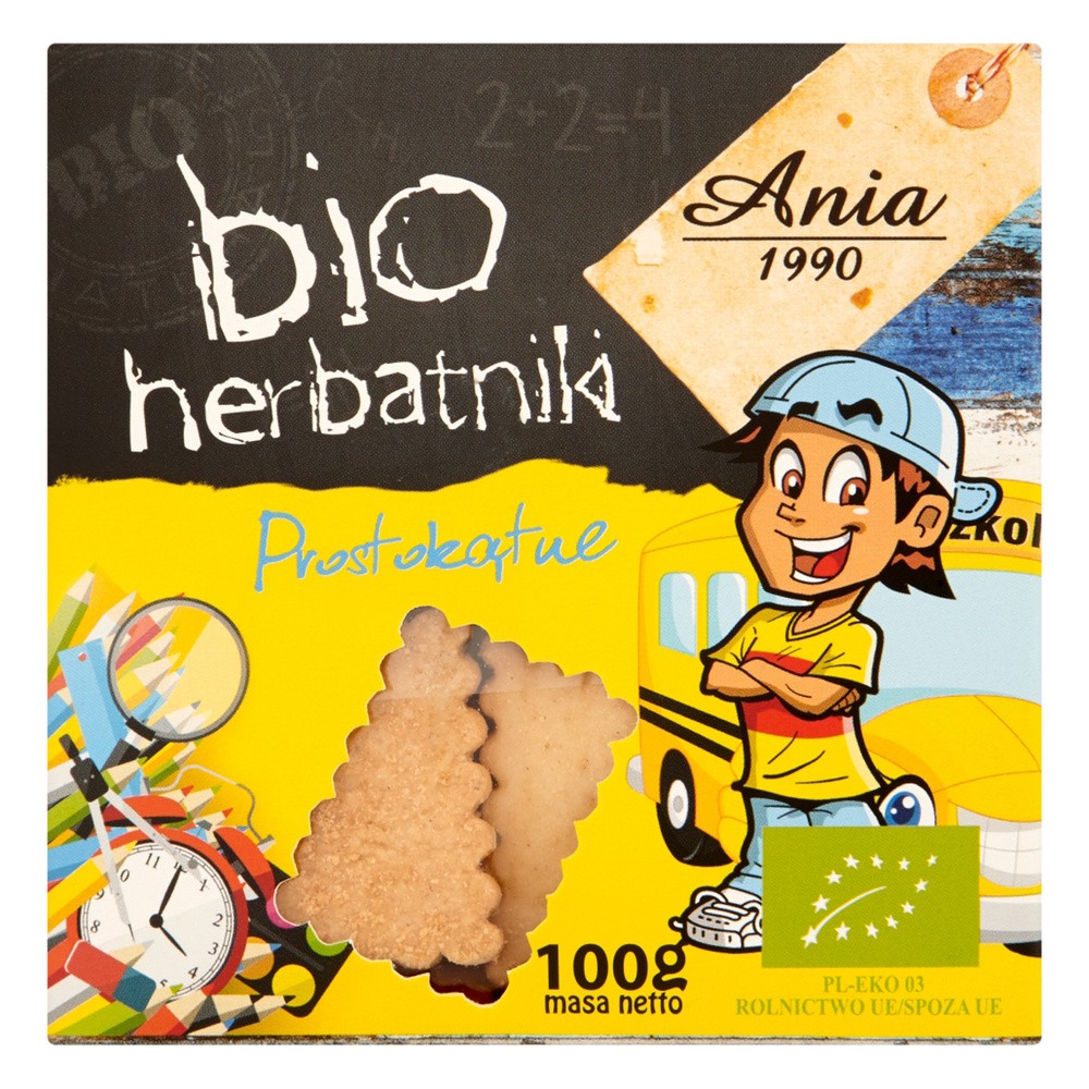 Bio Ania HERBATNIKI PROSTOKĄTNE BIO 100 g