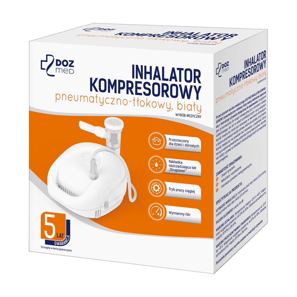 DOZ Med Inhalator kompresorowy, pneumatyczno-tłokowy, biały, 1 szt.