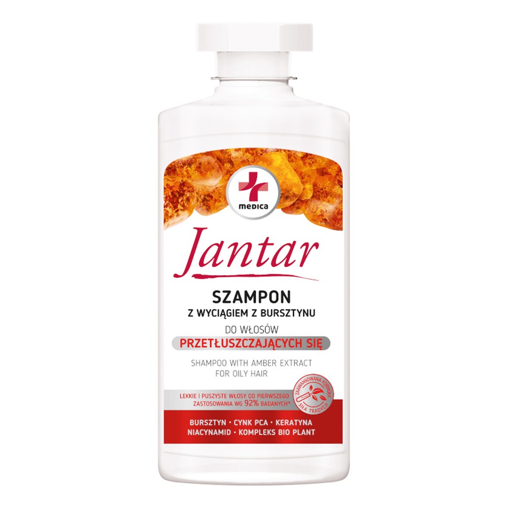 Jantar Medica Szampon z wyciągiem z bursztynu do włosów przetłuszczających się, 330 ml