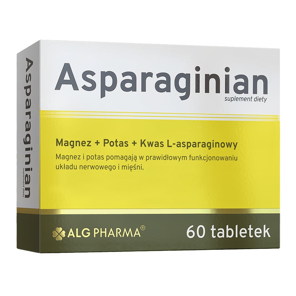 Suplement diety, ALG PHARMA Asparaginian, na zmęczenie, znużenie 60 tabletek