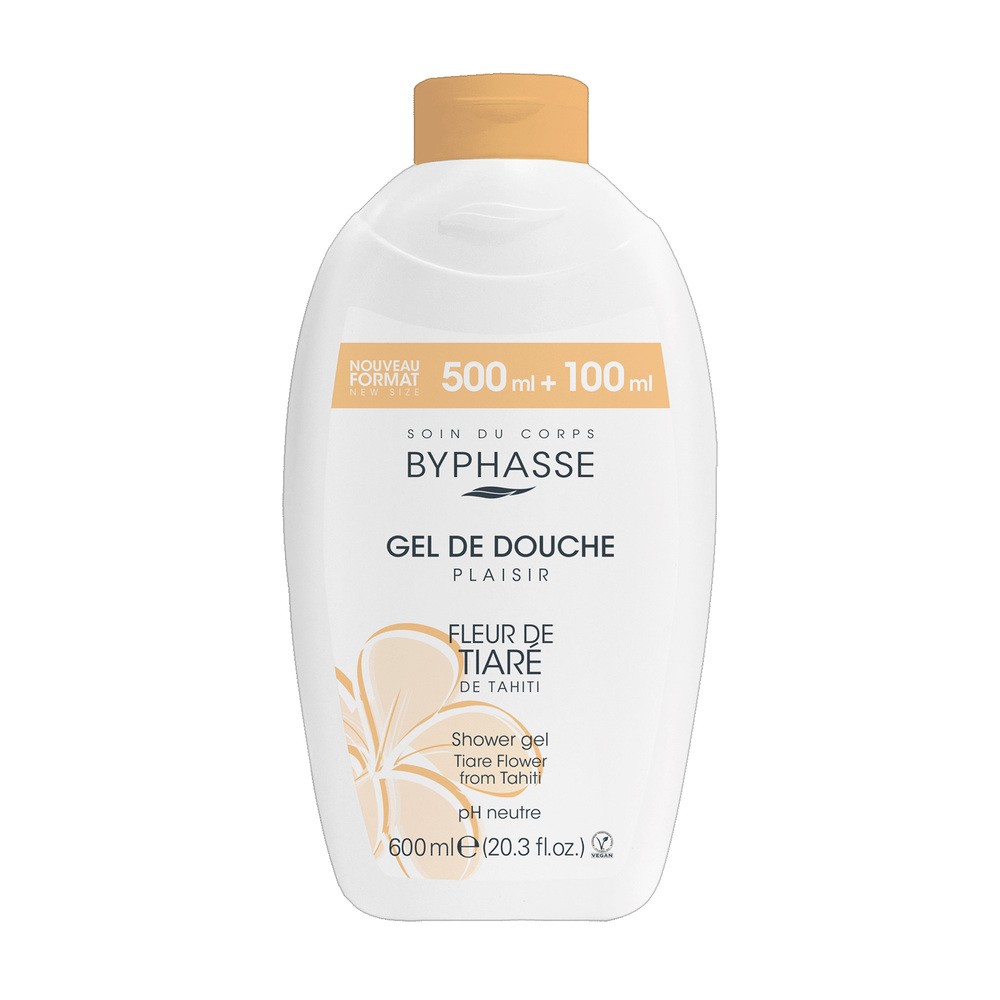 Byphasse Plaisir, żel pod prysznic, kwiaty tiare, 600 ml