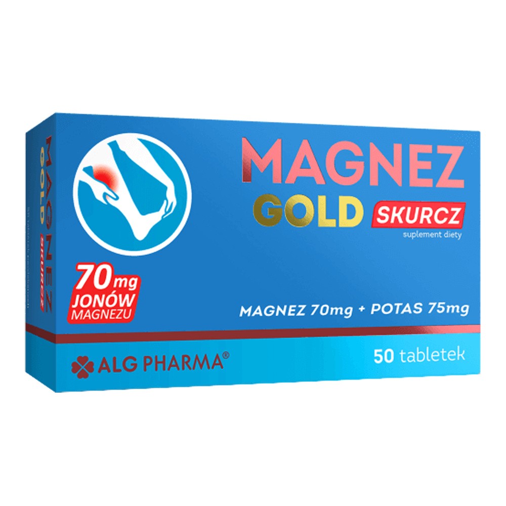 ALG PHARMA POLAND SP. Z O.O. Alg Pharma Magnez Gold Skurcz magnez 70mg + potas 75mg 50 tabletek 3195041