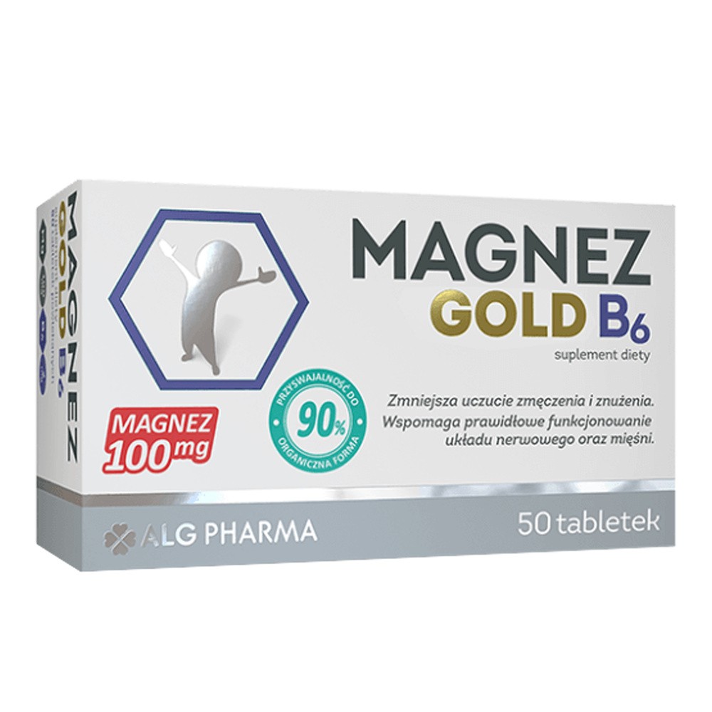 ALG PHARMA POLAND SP. Z O.O. SP.K. ALG PHARMA POLAND SP Z O.O SP.K Magnez Gold B6 50 tabletek