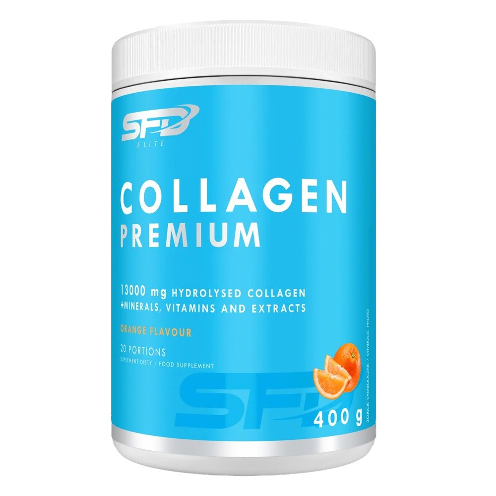 SFD Collagen Premium, smak pomarańczowy, 400 g