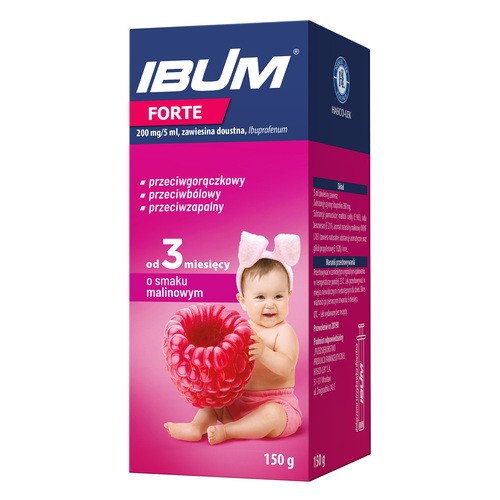 IBUM FORTE Zawiesina o smaku malinowym 200 mg/5 ml, 150 g