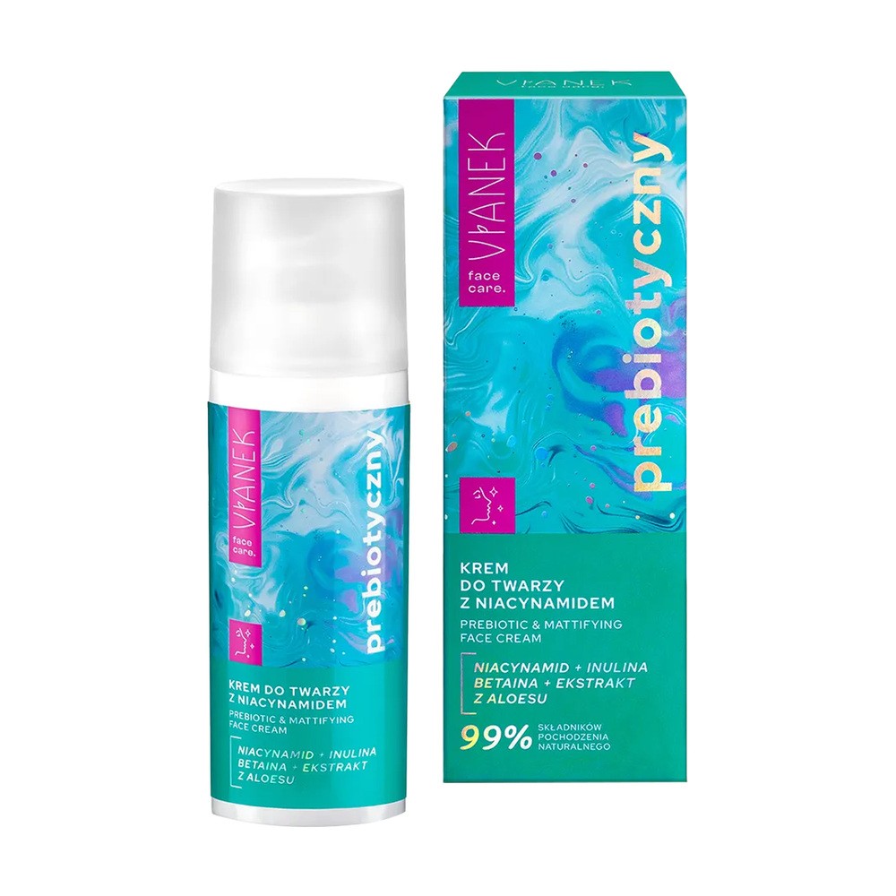 Prebiotyczny Krem do twarzy z niacynamidem - 50ml - Vianek