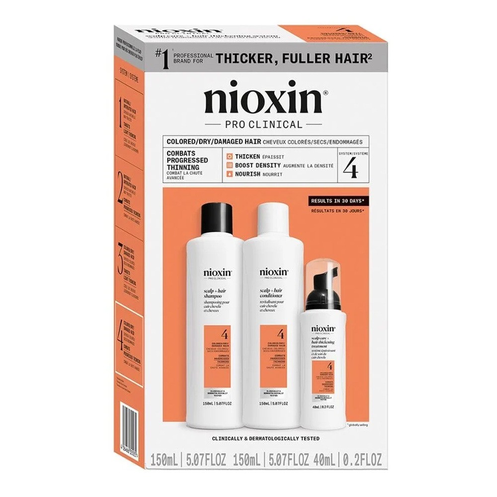 Nioxin System 4, Zestaw oczyszczający do włosów farbowanych, mocno przerzedzonych