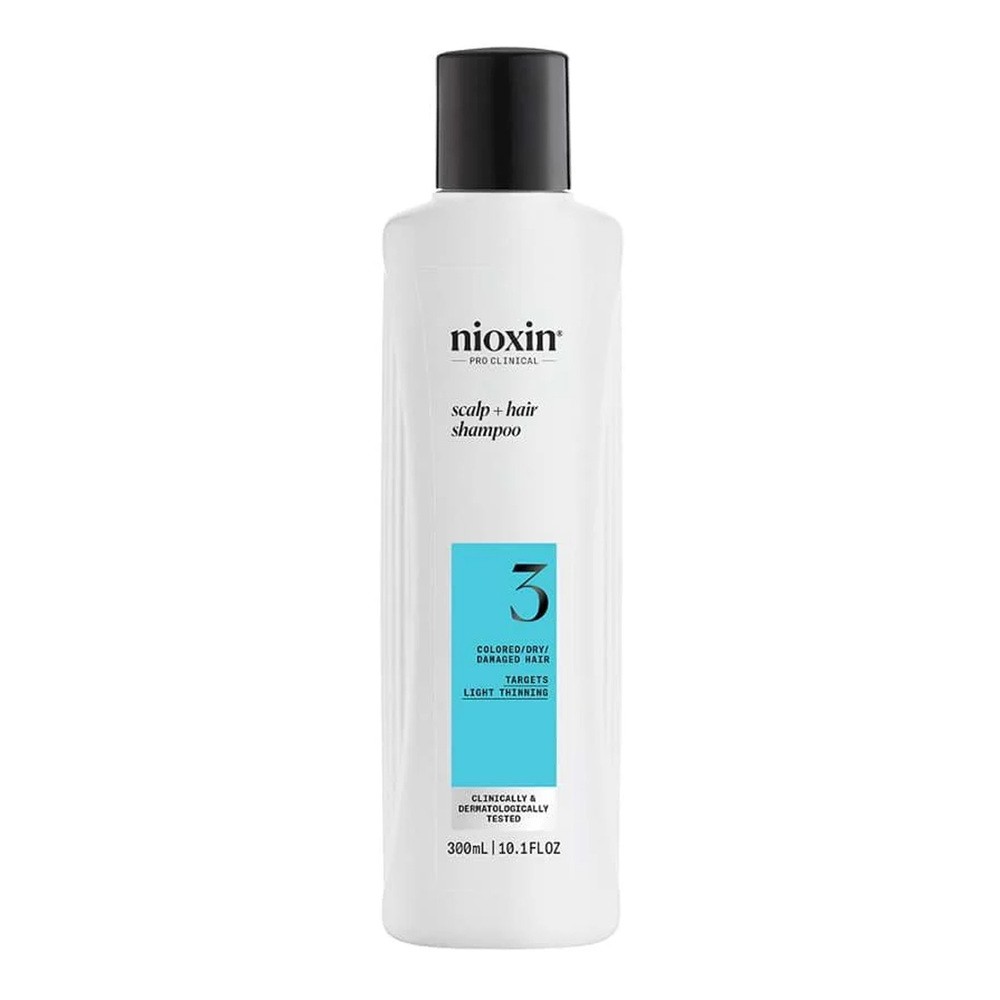 Nioxin System 3 szampon oczyszczający do włosów farbowanych, lekko przerzedzonych, 300ml