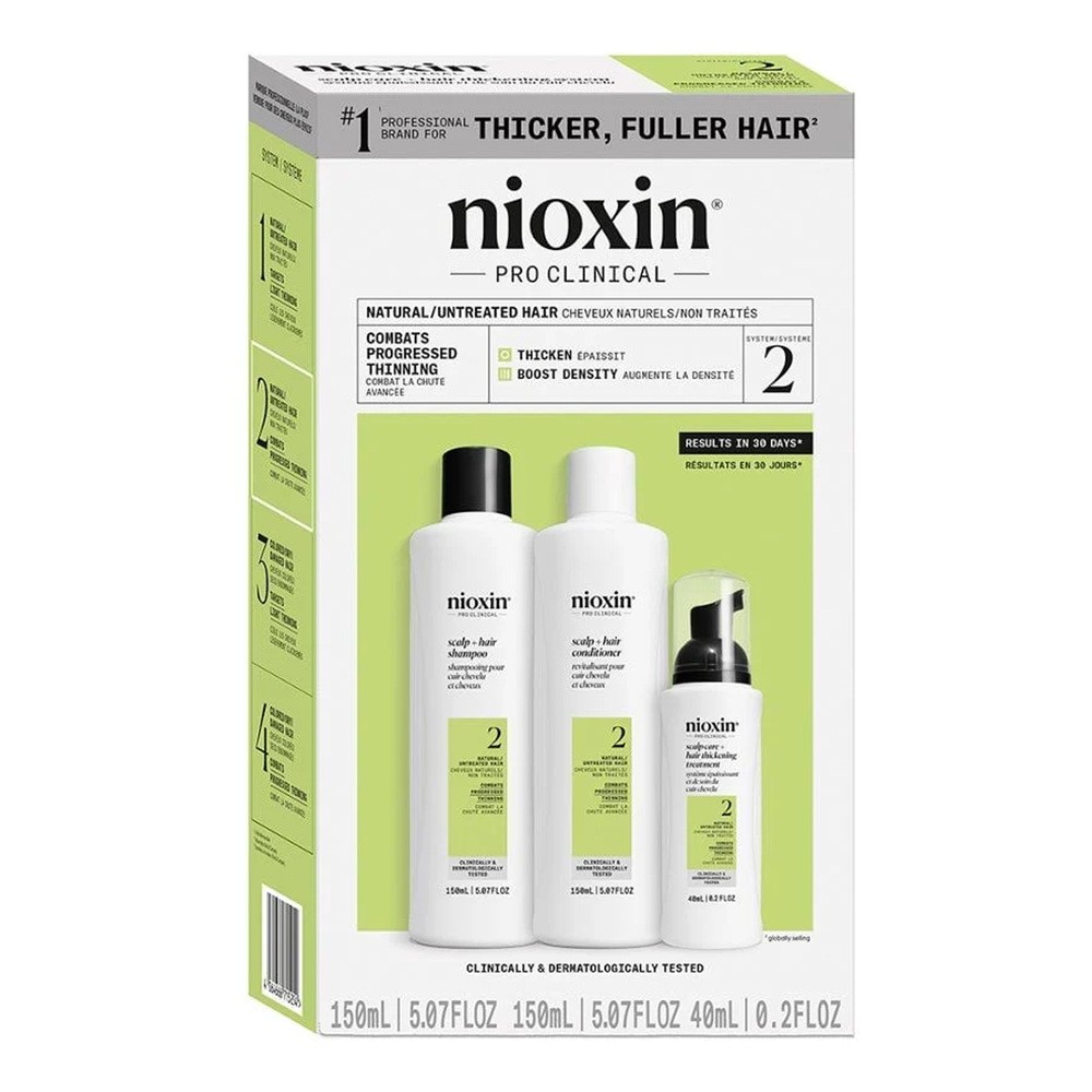 Nioxin System 2, Zestaw oczyszczający do włosów naturalnych, mocno przerzedzonych